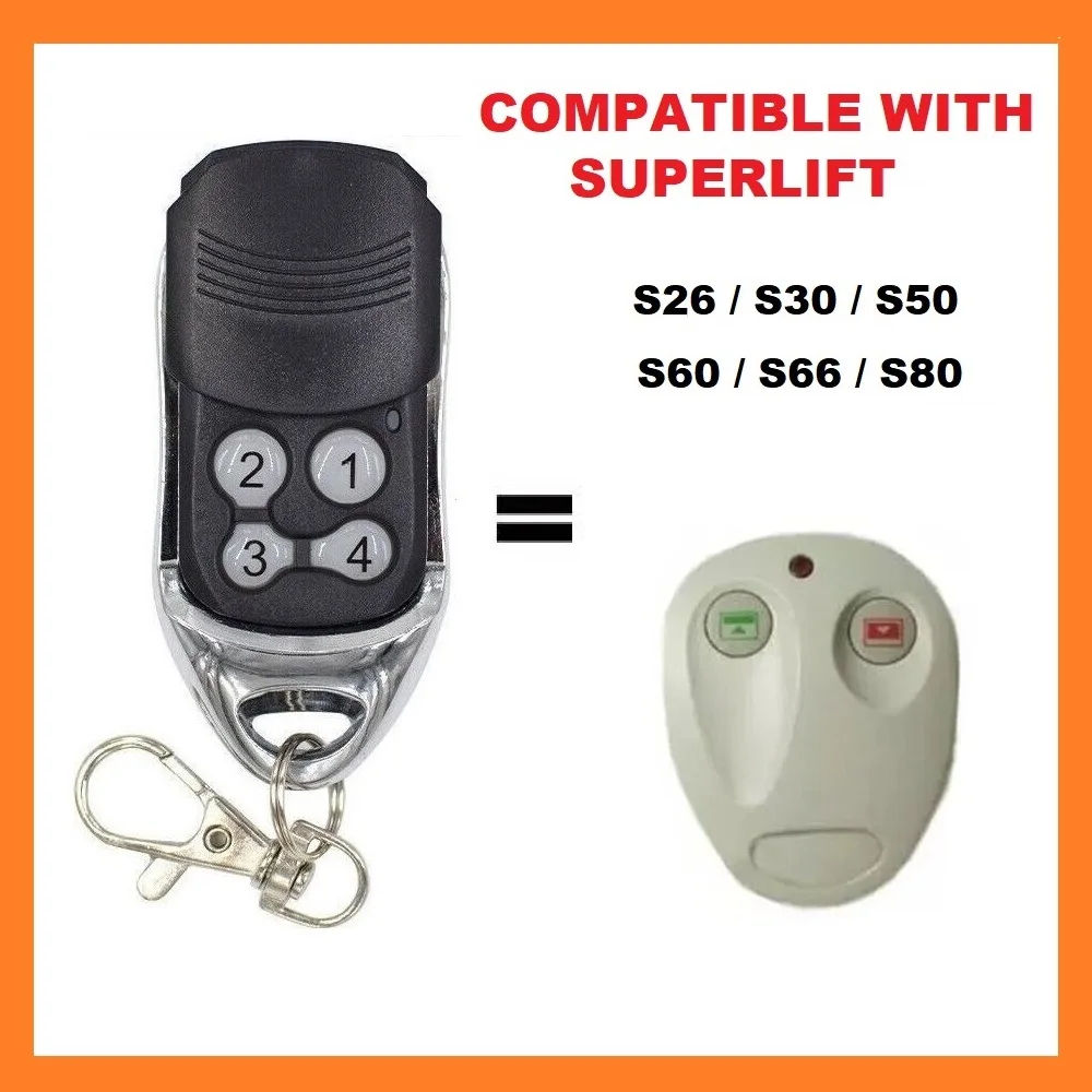 For Superlift S66 S80/SL1/SL2 /S26/S60 Garage Door Remote Control 433.92MHz Rolling Code Gate Openers Replacement