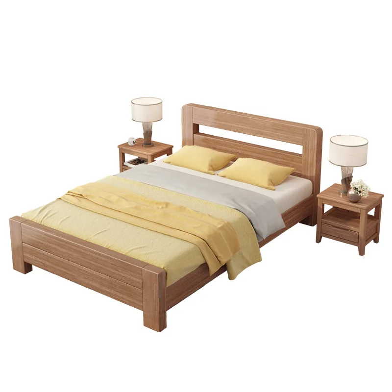 

Walnut single bed, adult double solid wood bed