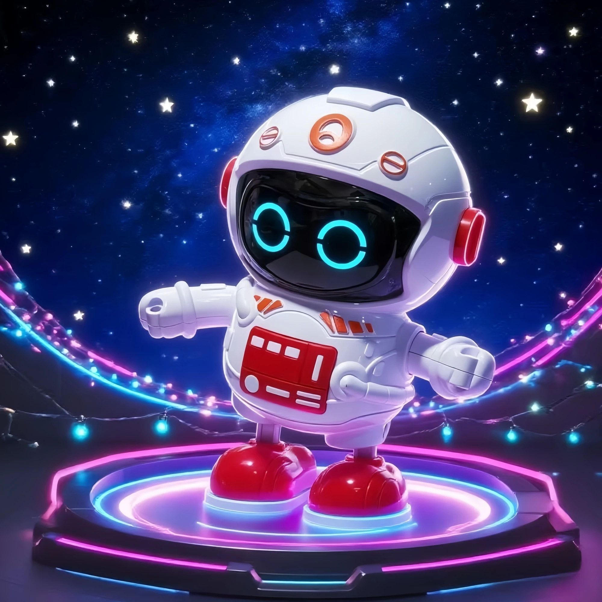 Jouet robot musical interactif avec corps mobile et yeux expressifs – Machine à danser durable alimentée par batterie