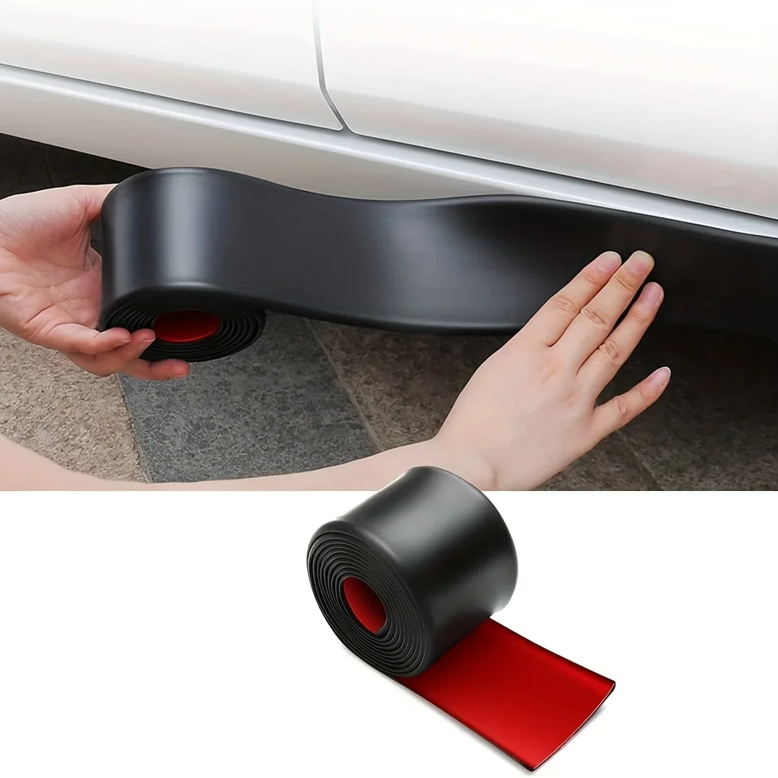 Universal rubber scratch resistant side skirt edge guard accessory: protects the bumper of the car from scratches and damage!