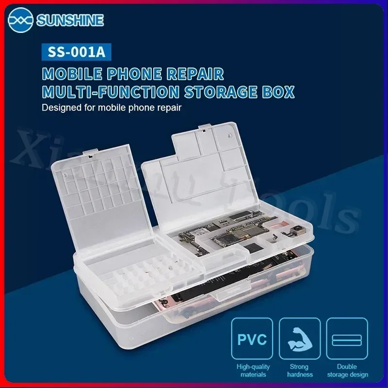 

5Pcs SS-001A/pro or NoLogo StorageBox for IC Motheboard Parts Mobile Phone Openning Tools Repair Multi Function Storage Box