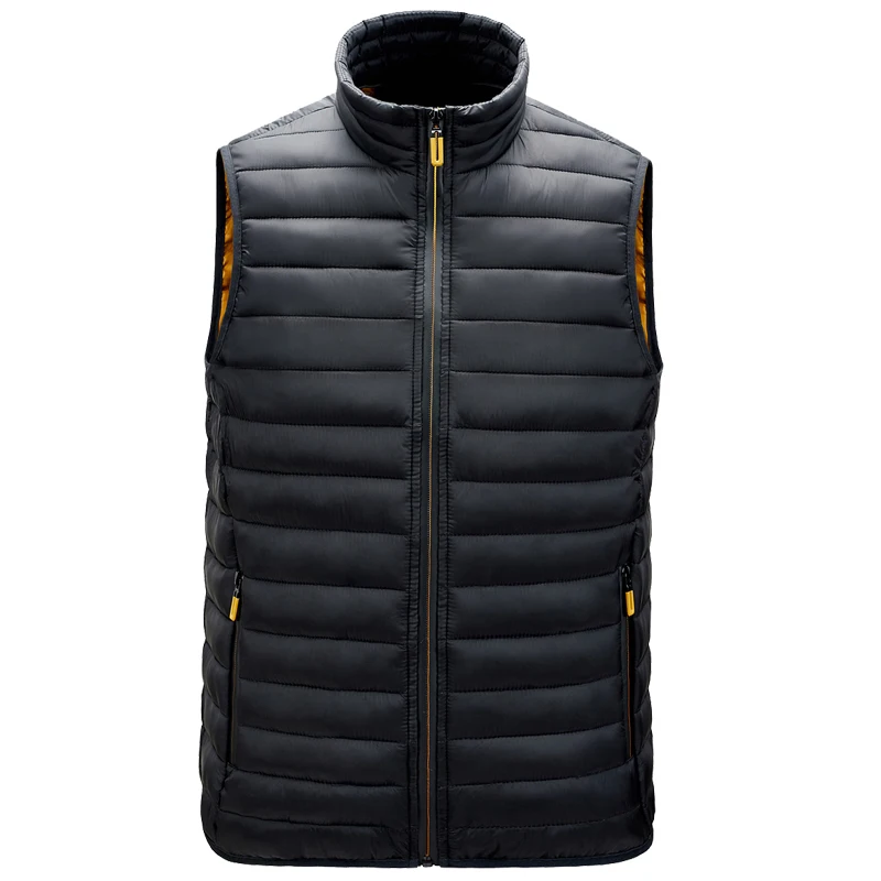 

Mens Vest Jacket Warm Sleeveless Jackets Winter Waterproof Zipper Coat Autumn Stand-up Collar Casual Waistcoat Brand Clothing
