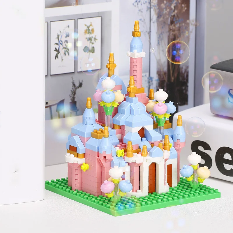 

Mini Castle Building Blocks Fairy Tale Castle Church Micro Blocks DIY Toys Bricks Construction Toys for Girls Birthday Gifts
