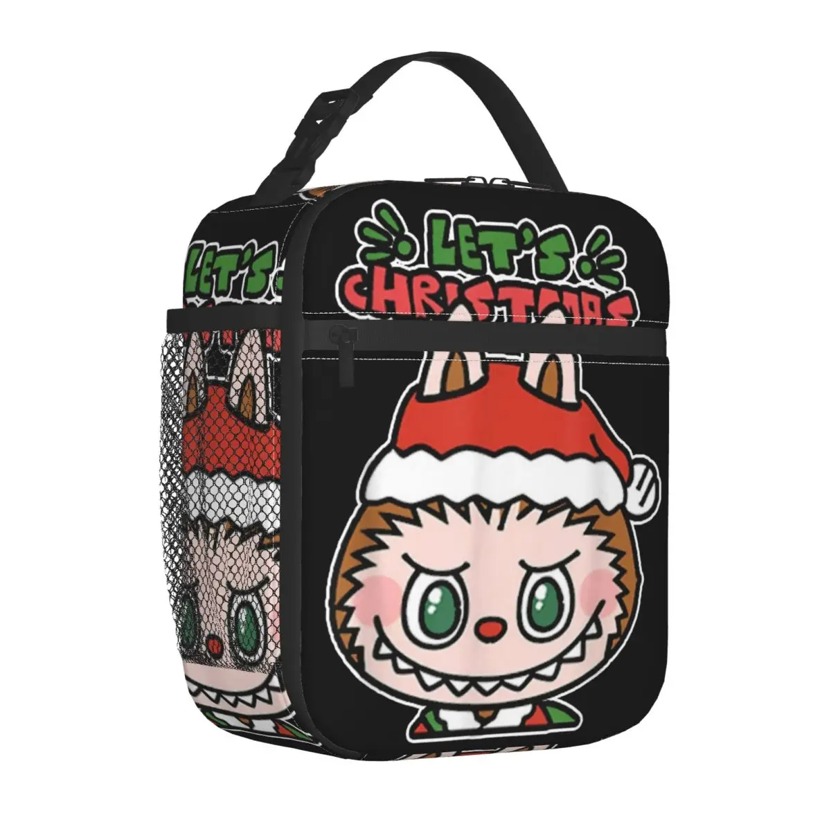 Xmas Labubu Lover Cute Christmas Insulated Lunch Bags Food Bag Leakproof Cooler Thermal Lunch Box For Travel