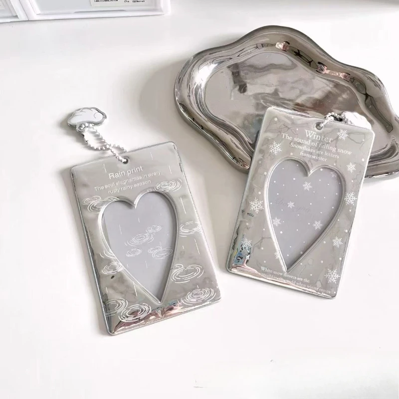 ندفة الثلج قطرة المطر حامل بطاقة الفضة عرض Kpop Photocard حامي الغطاء الجمالي لجمع K-pop Photocard #3