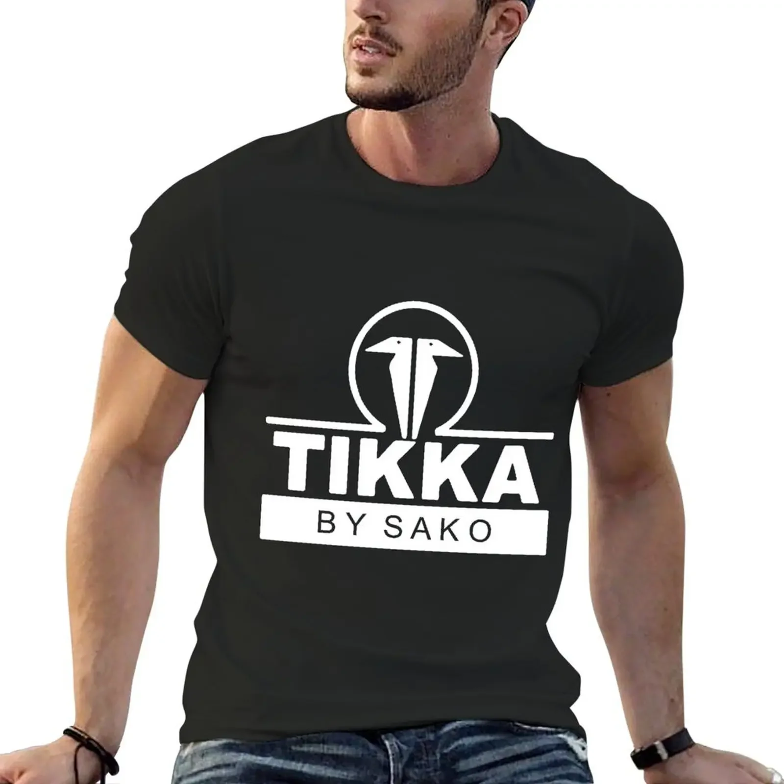 Tikka By Sako Firearms Gun Logo Long Sleeve Black Gun T-Shirt Blouse plain anime tshirt t shirts for men graphic