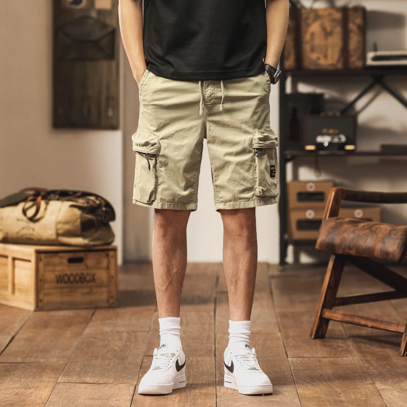 

Американская модная рабочая одежда, шорты для мужчин летом 202, тонкие свободные прямые повседневные спортивные мужские шорты-карго, брюки