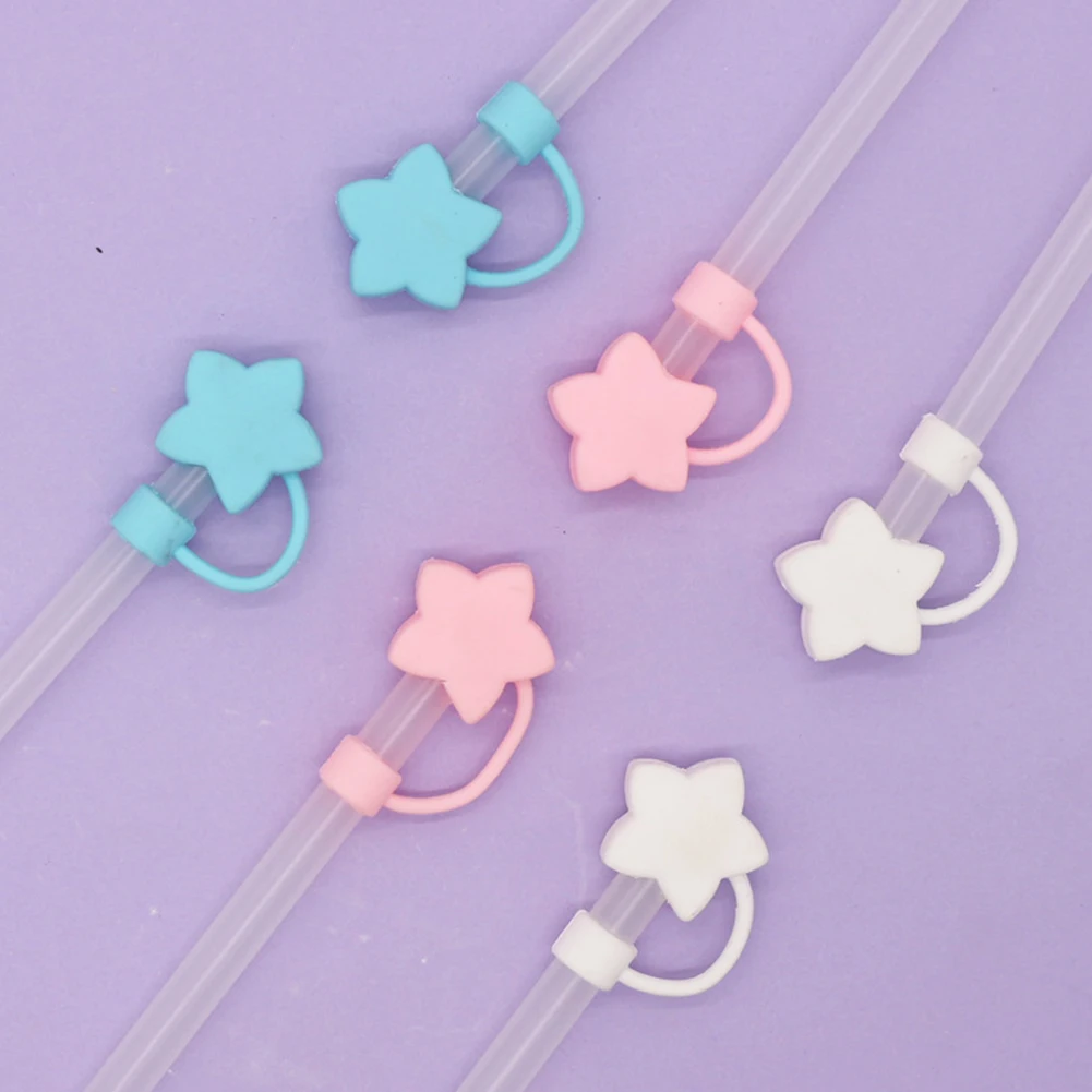 10-35Pcs Silicone Star Straw Toppers Reusable Cute Straw Tips Lids Protectors Drinking Caps Straws Stopper for 30/40 OZ Cups