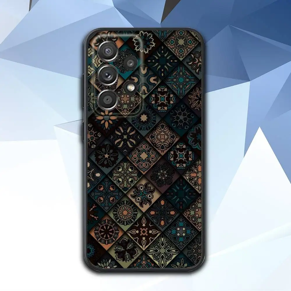 حافظة هاتف بنمط السجاد الفارسي P لهاتف سامسونج S 25,24,23,22,30,21,10,9,Ultra,Plus,Lite,FE,4,5G حافظة سوداء ناعمة