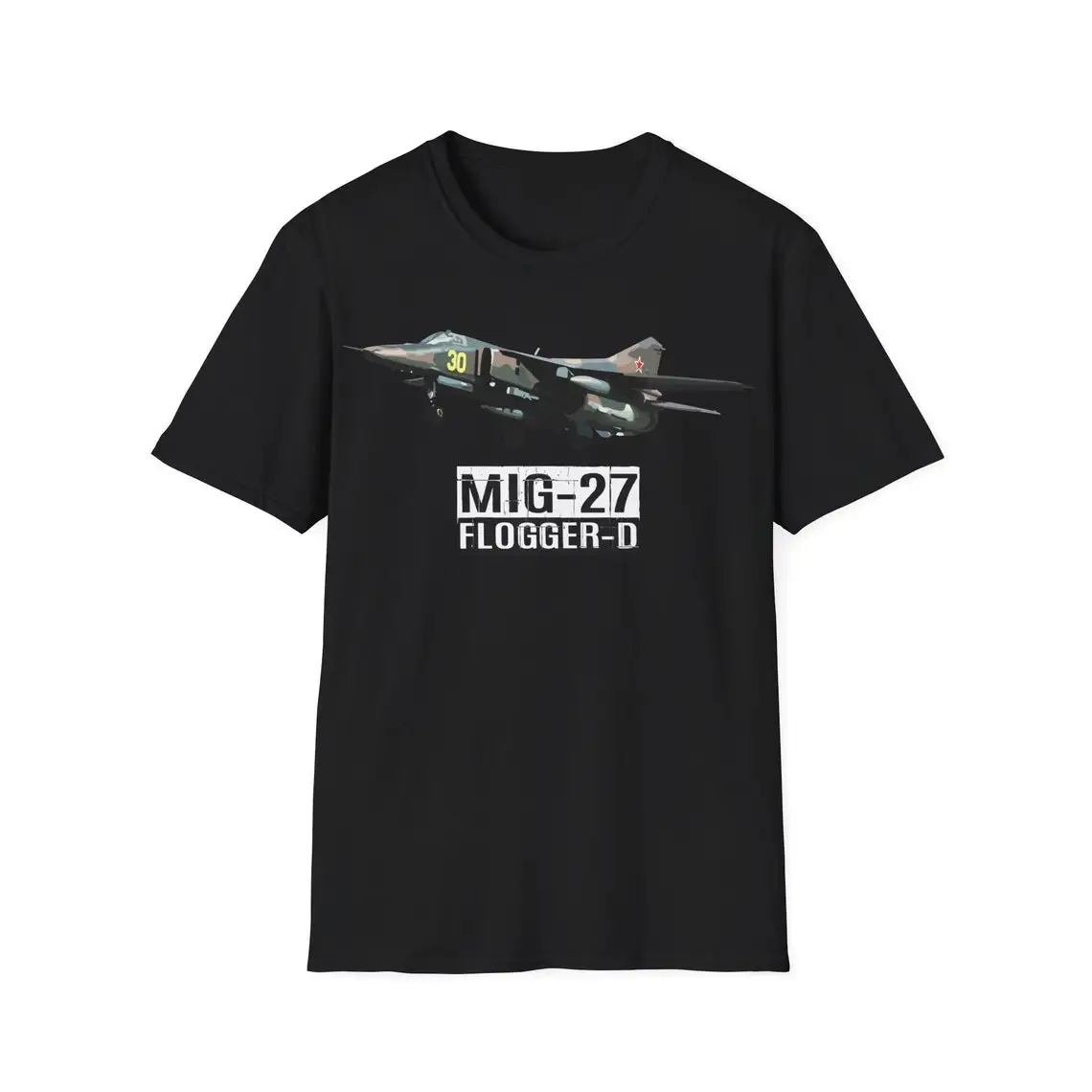 Soviet Russian MiG-27 Flogger-D Ground-attack Aircraft T-Shirt 100% Cotton O-Neck Short Sleeve Casual Mens T-shirt Size S-3XL