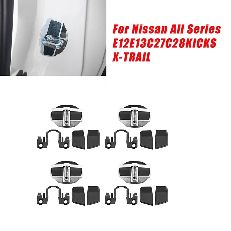 

4Set Car Door Stabilizer Door Lock Protector Latches Stopper Covers For Nissan All Series E12/E13/C27/C28/KICKS/ X-TRAIL Parts