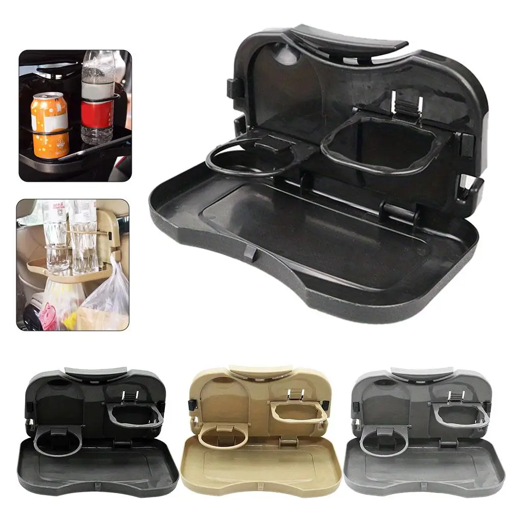 

Folding Car Table Car Back Seat Tray Drink/cup Holder Coffee Stand Storage Car Interior Storage Container Mini Desk Handle Table