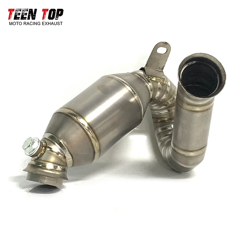 TitaniumAlloy Dirt Bike Exhaust Decat Pipe For KTM Duke790 Duke890 790ADV 890ADV Exhaust Middle Link Pipe OEM Size Escape Moto
