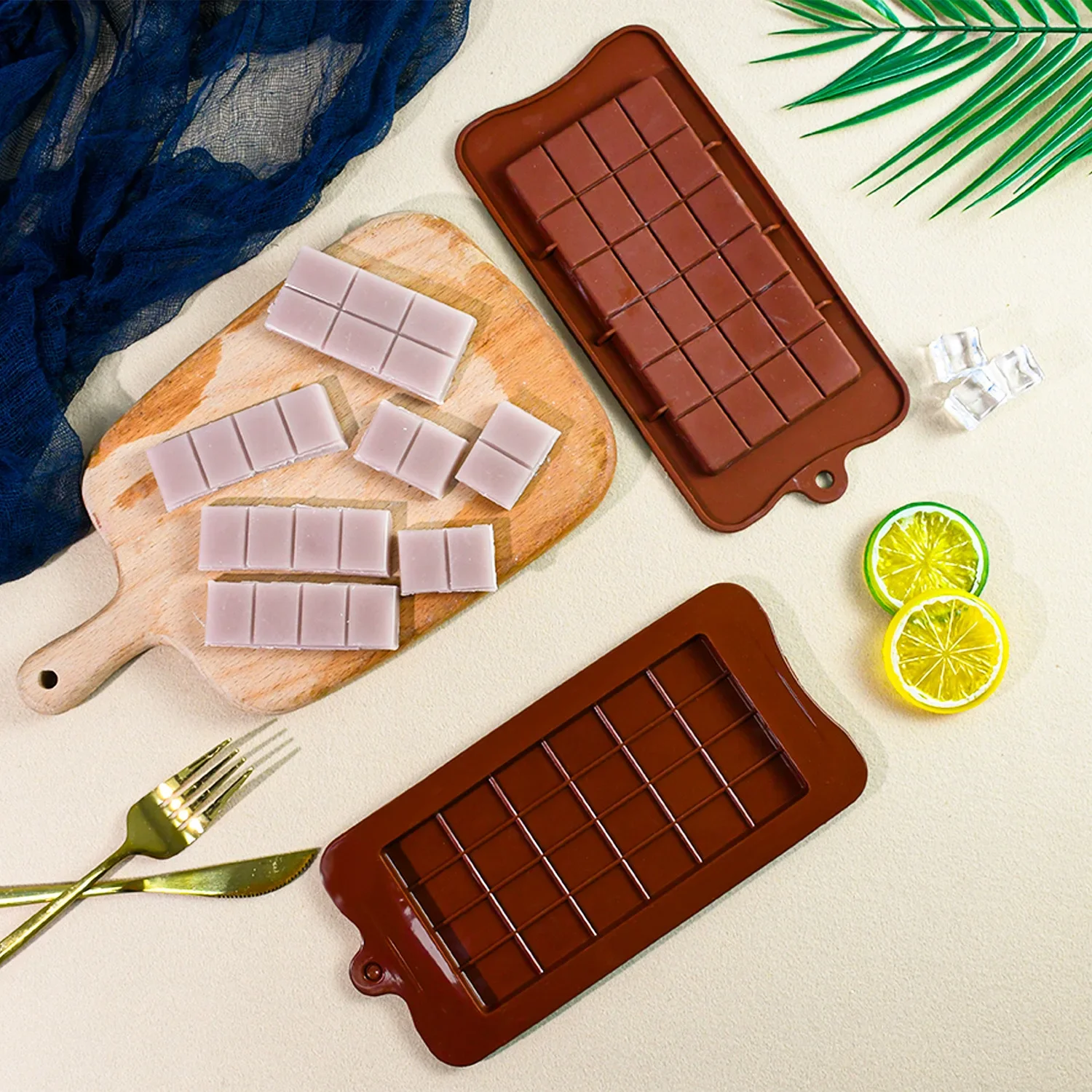 1Pc Food‑Grade 24 Cavity Silicone Chocolate Bar Mold Square Non Stick DIY Candy Baking Mould Reusable Homemade Bakeware Tool