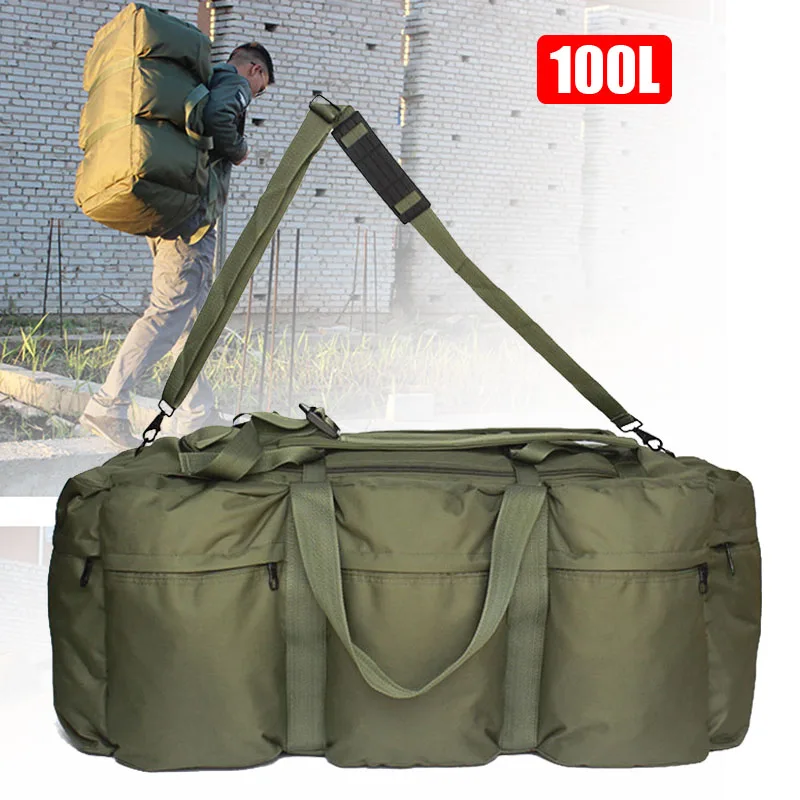 

Super Capacity Travel Luggage Bag Storage Backpack Large Military Hiking Bag Army Green Camo Shoulder Bag Camping equipment