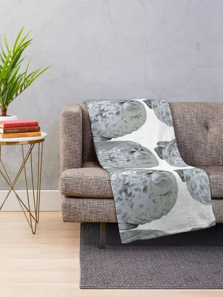 Cute little Chonky Seal Throw Blanket anime Soft Big Personalized Gift Plush Blankets