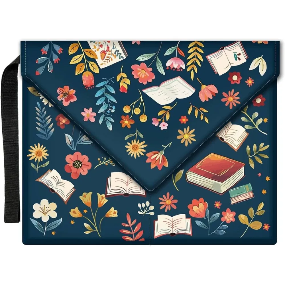Flower Book Cover Book Pattern Book Sleeve 11.6 X 9.3 Inch Book Protector for Paperbacks Washable Fabric Cloth Book Cover