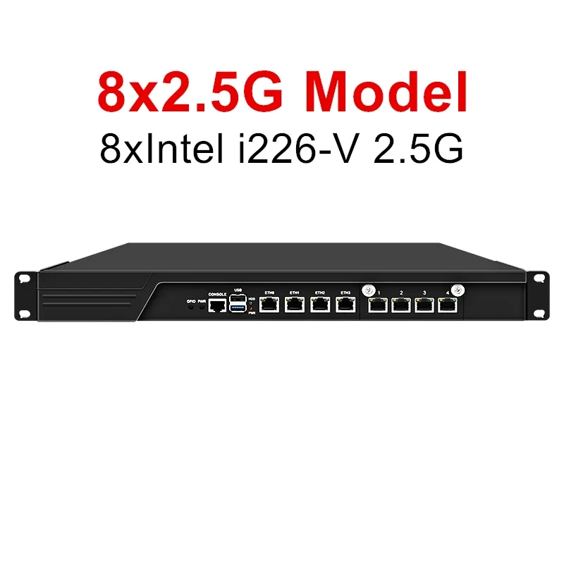 1U Rack Firewall Network 4x i226-V 2.5G+ 4x i226-V 2.5G Intel i3-N305 N100 DDR5 mSATA Soft Router Mini PC Nas Server