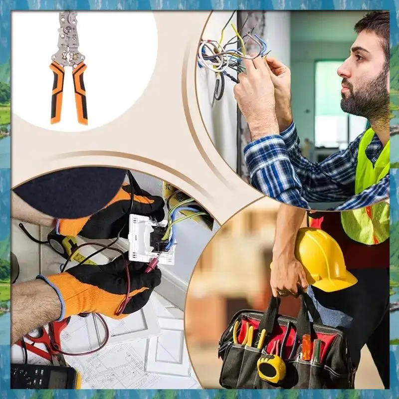 

AB07 HOT Electrician Pliers Foldable Portable Electric Wire Stripper Hand Tool Cutter Multifunctional Electrical Pliers