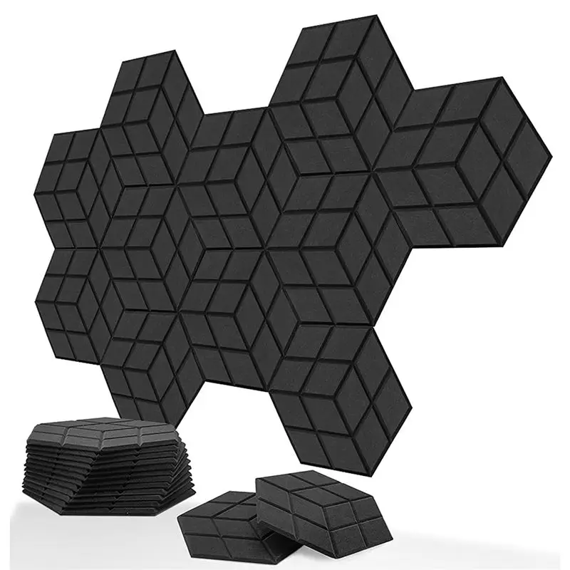 [NEW!A93G】 24Pcs Acoustic Foam Panels 13.8X12X0.4Inch Sound Proof Panels Echo Soundproofing Insulation Absorption Panel For Stud
