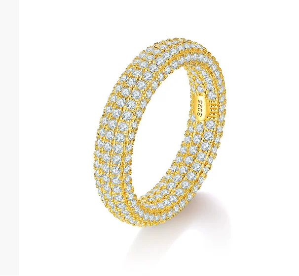 

s925 finger rings yellow gold plated jewelry real silver 925 rings for women luxury ring