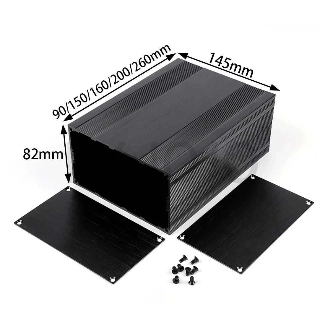 

Aluminum Enclosure 145*82*90/150/160/200/260mm Split Box Silver/Black Waterproof Electronic Box DIY Power Housing Instrument