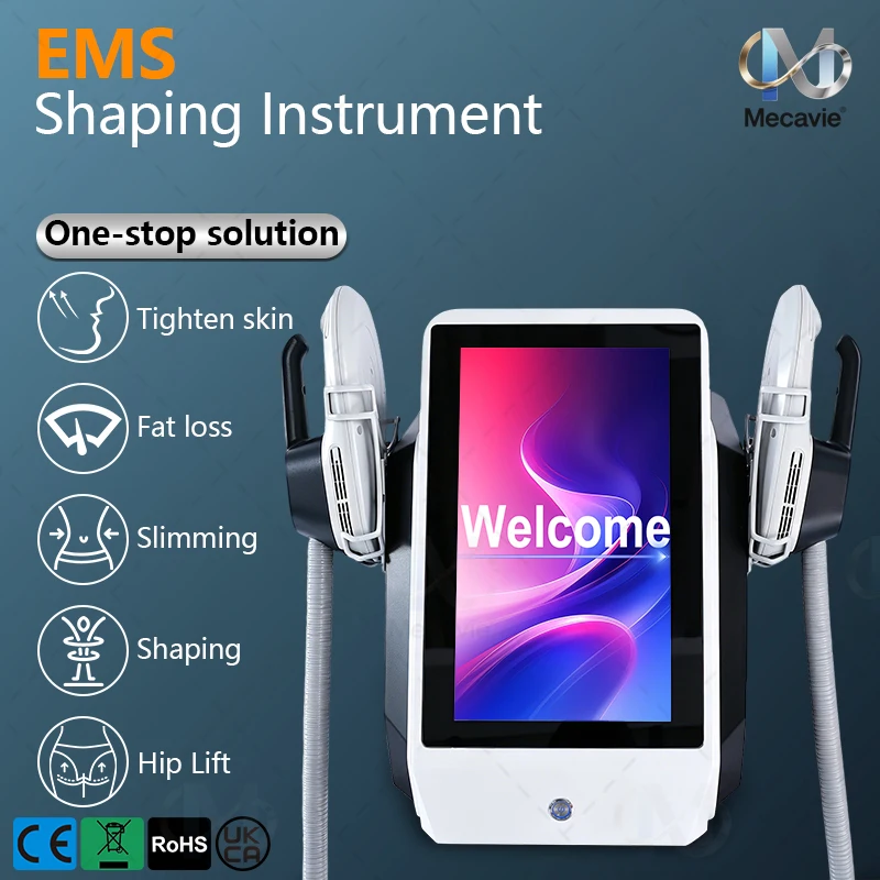 Professional Rf Machine Muscle Stimulator Body Muscle Building 2 Handle EMS Body Slimming Machine Application in Gyms and Salons