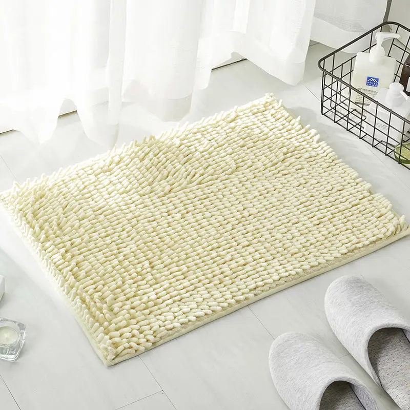 Chenille Anti-slip Water Absorbing Quick Drying Bathroom Floor Mat Household Entrance Dirt-resistant Foot Mat Soft Plush Carpet