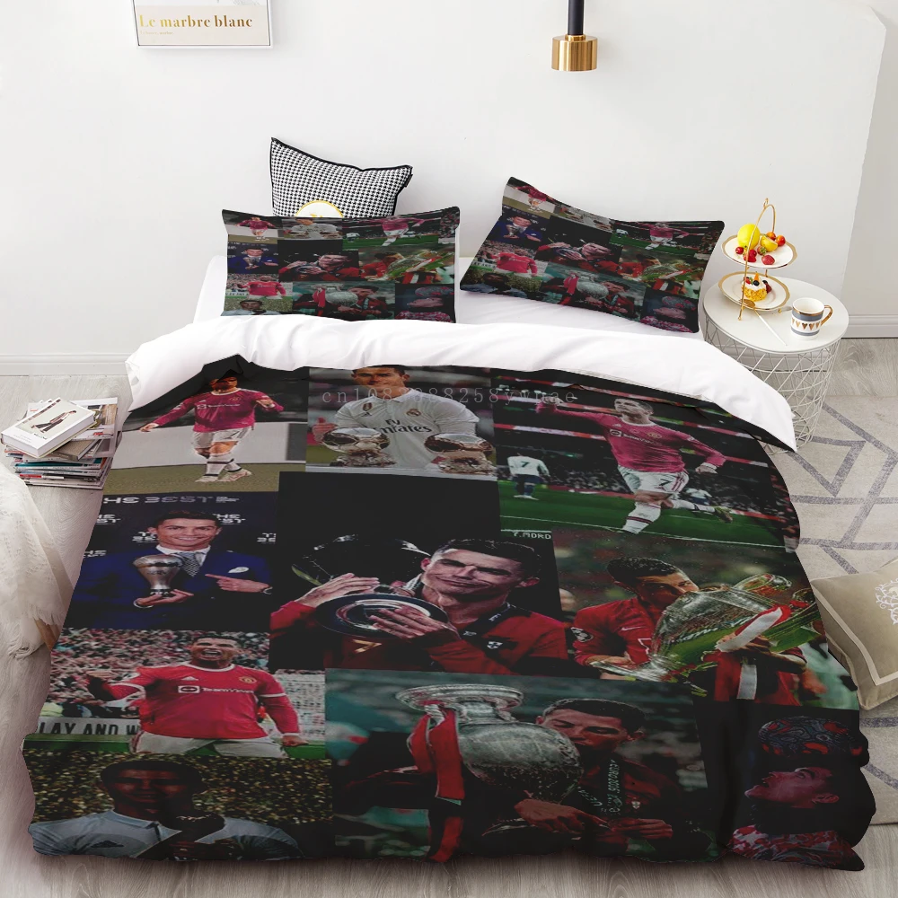 Copripiumino Football Star C Ronaldo Set biancheria da letto Biancheria da letto 3d Biancheria da letto con stampa digitale Set biancheria da letto