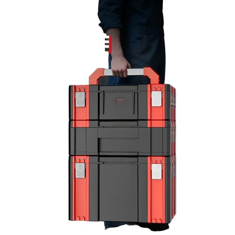 Electrical combined tie rod hardware toolbox, industrial stacking storage hardware tools