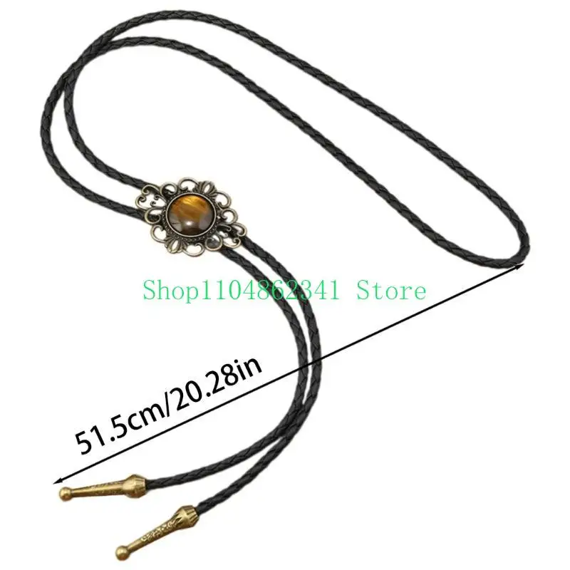 5asd Western Vòng cổ đá quý mặt dây chuyền Bolo Tie cho các quý ông Áo sơ mi Descors