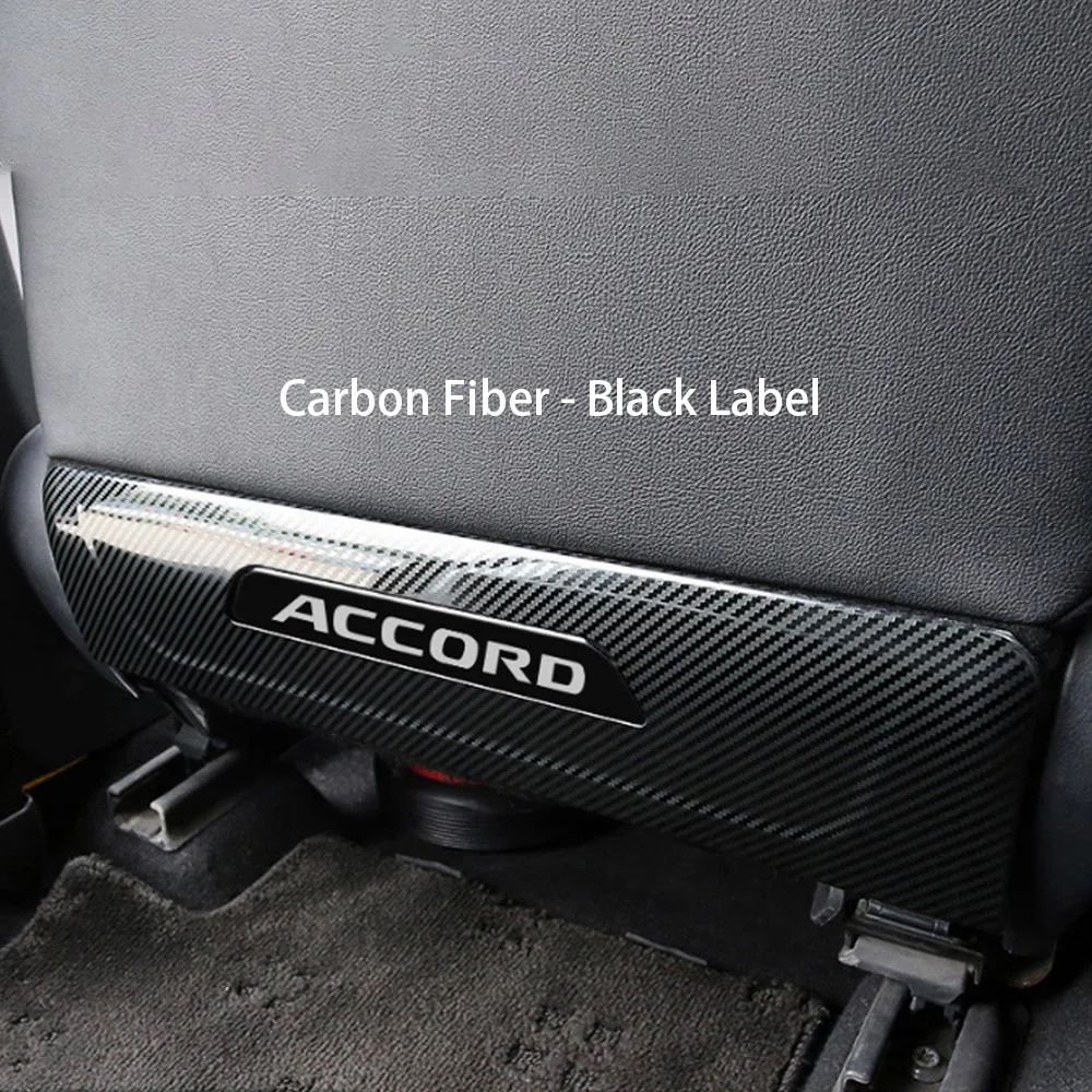 For 13-17 Honda Accord Interior Rear Seat Anti-Kick Pad Cover Car Accessories InteriorBlack/Silver/Carbon Fiber