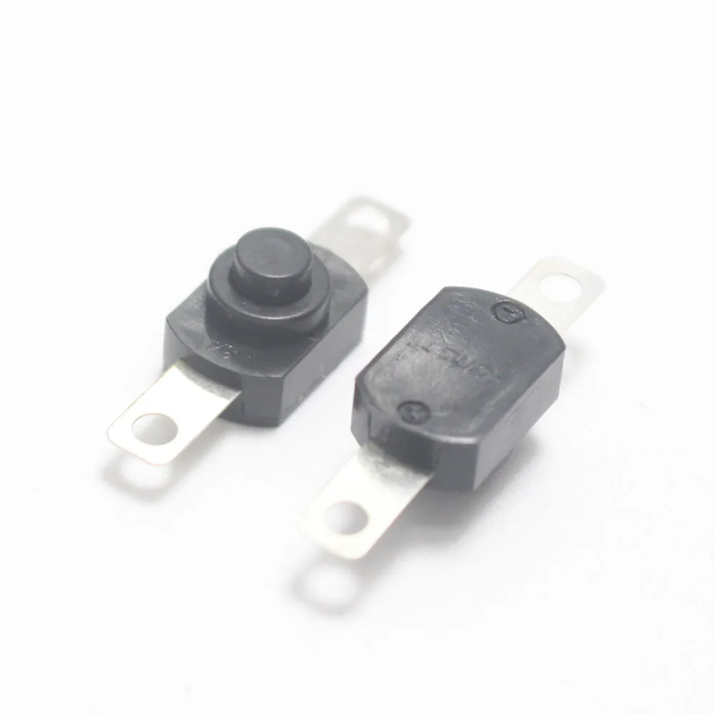 20pcs DC 30V 1A Black On Off Mini Push Button Switch for Electric Torch 12*8*5mm Self-locking control Flashlight Switchs