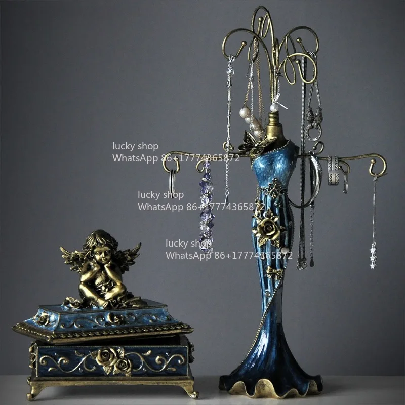 

European Retro Princess Jewelry Box Jewelry Storage Box Jewelry Earrings Ring Necklace Display Stand
