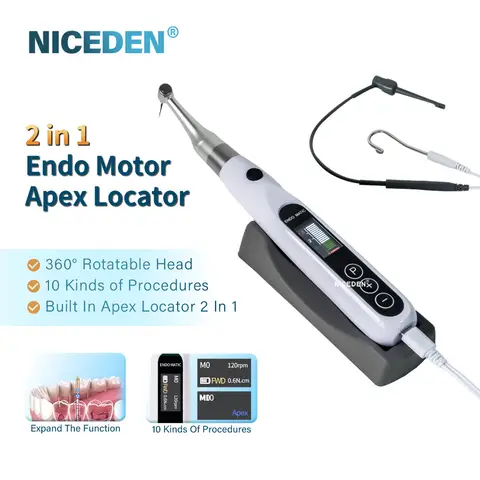 2-इन-1 डेंटल कॉर्डलेस एंडो मोटर बिल्ट-इन एपेक्स लोकेटर के साथ 360° घूमने वाली एंडो मोटर 16:1 मिनी हेड कॉन्ट्रा एंगल 10 मोड के साथ 10 best sales दंत मोटर - №8