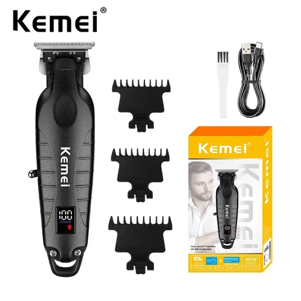 Kemei 2293 Professional Barber Hair Trimmer Zero Gapped Cordless Rechargeable Men Clippers Detailer Finish Hair Cutting Machine