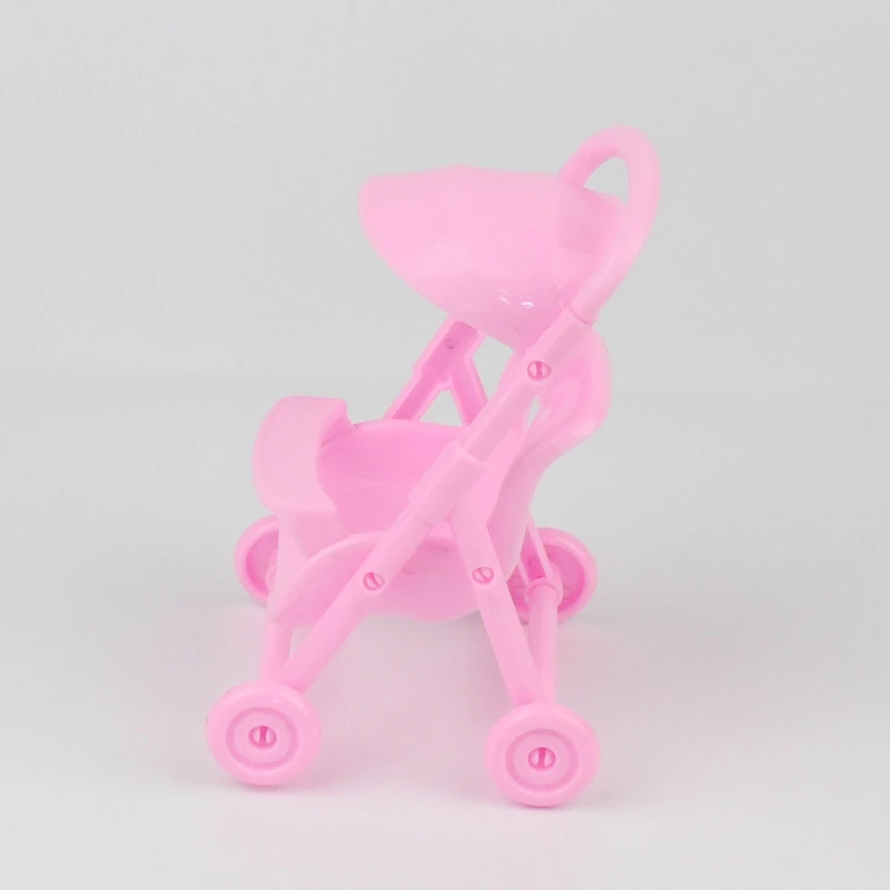 77HD Plastic Mini Baby for Doll Stroller Push Car Dolls Trolley Dollhouse Life Scenes