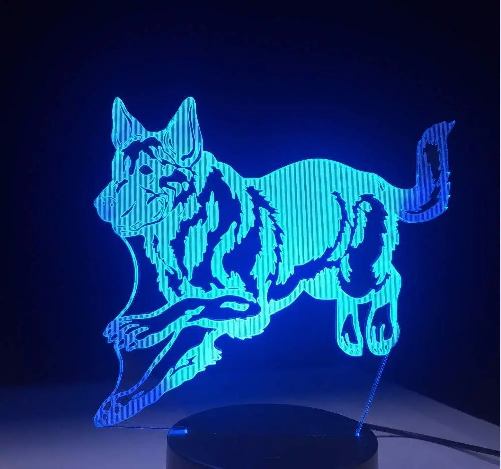 

Nighdn German Shepherd 3D Night Light Illusion Decor Lamp Colorful Table Desk Lights Dog Birthday Gift for Children Friends