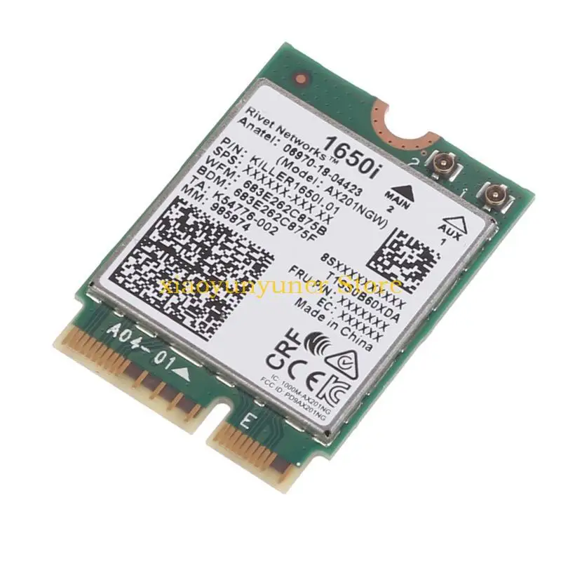 شبكة P9JB Killer 1650i ثنائية النطاق بسرعة 2.4 جيجابت في الثانية Wifi6 لاسلكية AX201NGW 802.11AX