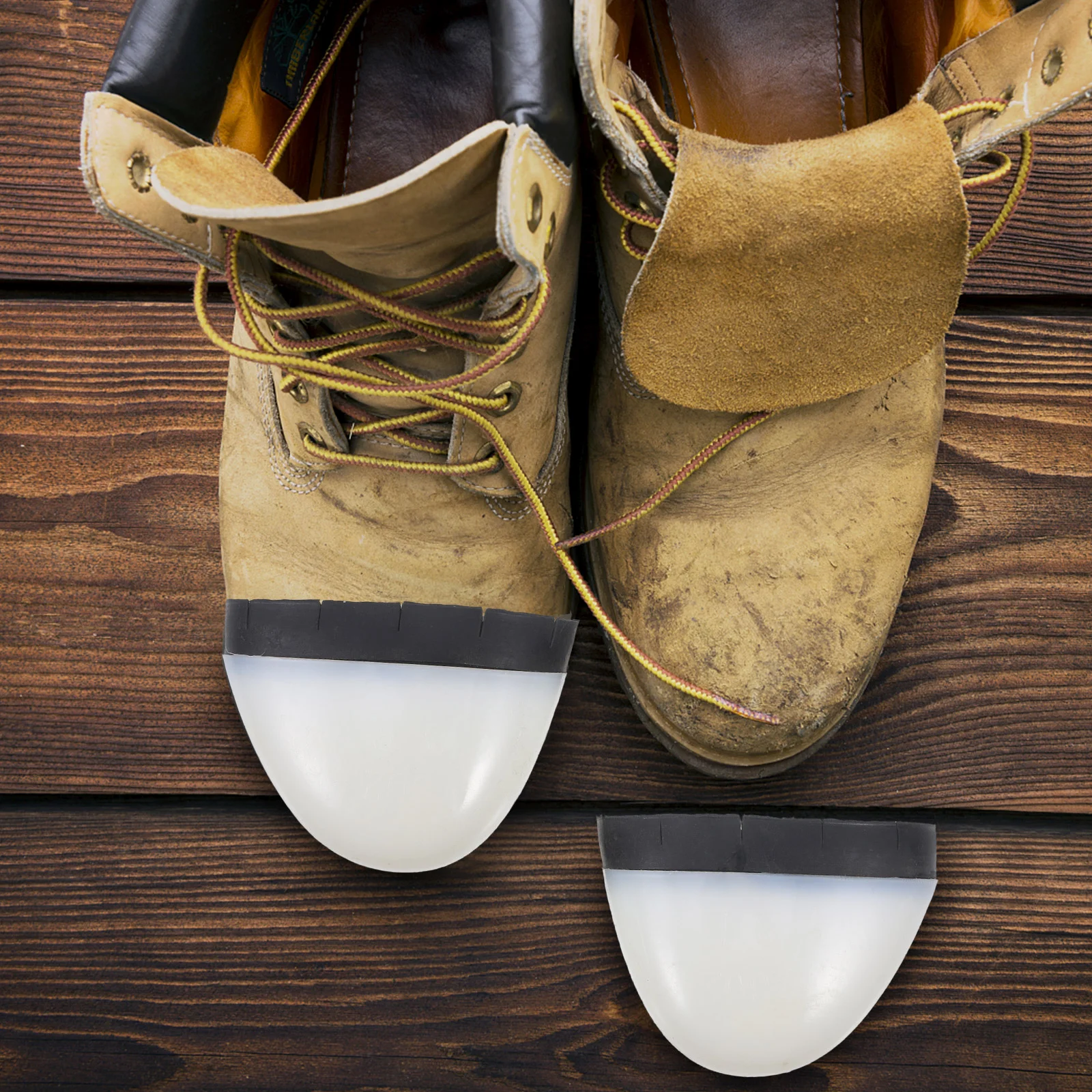 4 pçs proteção do trabalho biqueira de segurança para sapatos de trabalho overshoes capa inserções de plástico botas guarda branco acessórios masculinos