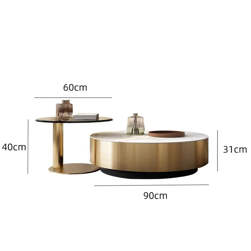 Luxury circular coffee table, center floor, metal living room, designer dining, coffee table, console, Muebles Hogar, home