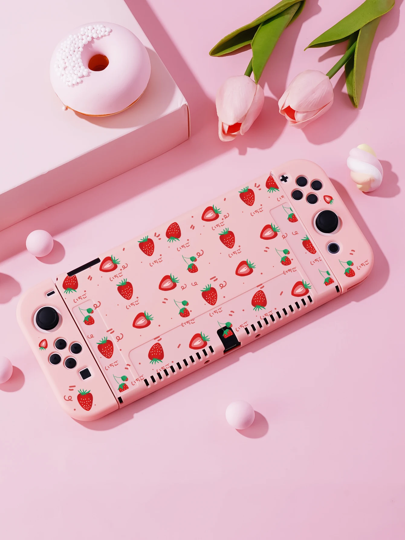 Strawberry Protector Case for Nintendo Switch OLED, NS Game Accessories,Handheld Separable Shell for NS Joycon,Switch Cover