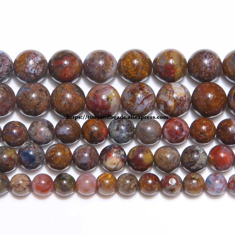 Genuine Pietersite Natural Stone Round Loose Beads 6 8 10 MM Pick Size for Jewelry Making