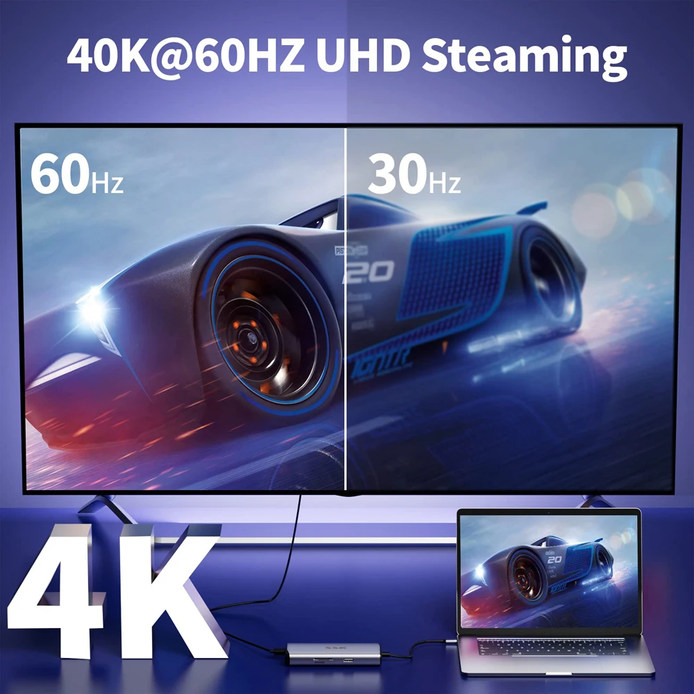Adattatore Ethernet hub USB C SSK Splitter USB C da 10 Gbps con dock hub HDMI Ethernet SD/TF 4K a 60 Hz per accessori PC MacBook Pro