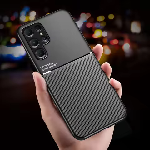 Magnetic Leather Case For Samsung Galaxy S24 S25 Ultra S23 S22 S21 S20 Plus Fe Note 20 Ultra Shockproof TPU Bumper Cover Funda