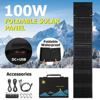 60W 80W 100W 5V 12V Foldable Portable Solar Panel Solar Charge Station Outdoor Solar Charger Suitable for Camping, RV, Courtyard