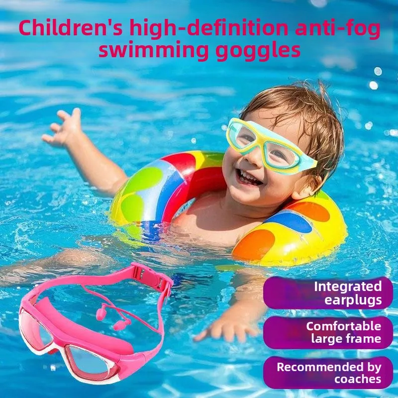 Oculos-de-natacao-infantil-de-alta-definicao-antiembacante-com-protetores-de-ouvido-de-silicone-de-corpo-inteiro-equipamento