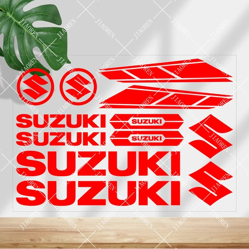 

Vinyl Suzuki Stickers Motorcycle Helmet Tank Decals Red Logo