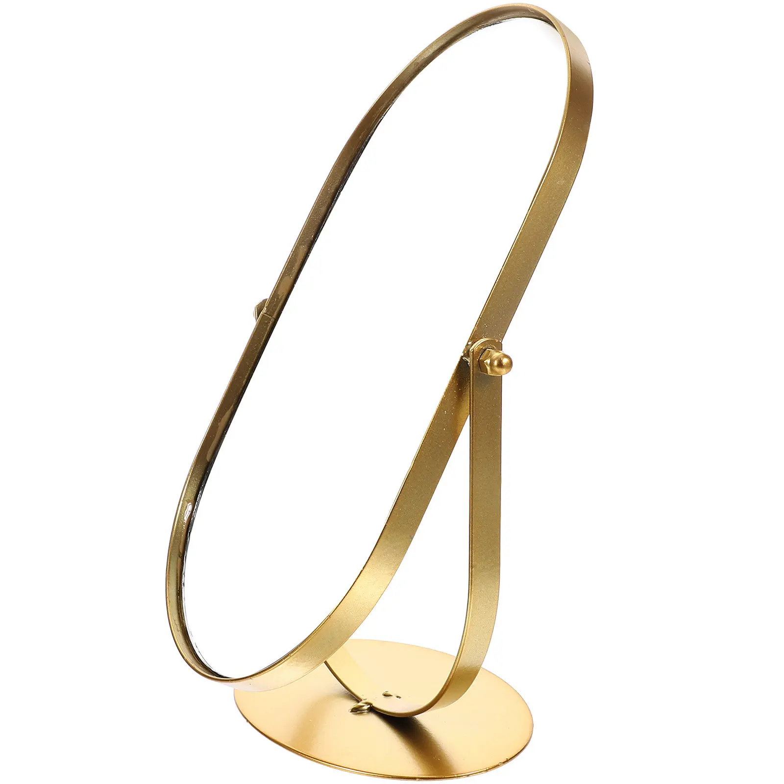 

Vintage Metal Desk Makeup Mirror Small Tabletop Vanity Mirror for Bedroom Bathroom Dresser Office Dorm Portable Ergonomic Stand