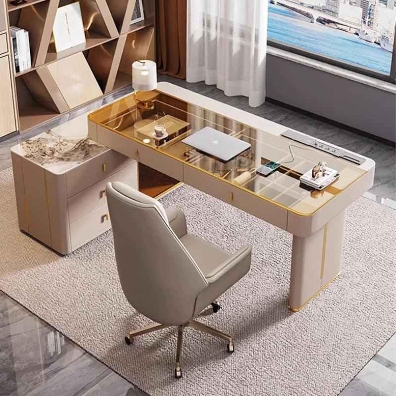 With Drawers Storage Executive Desk Shelves Strong Modern Luxury Office Desks Computer Desktop Mesa De Escritorio Home Office